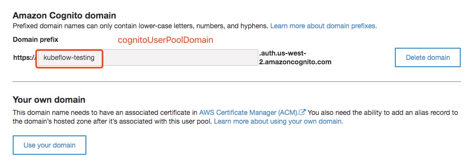 Cognito Domain Name